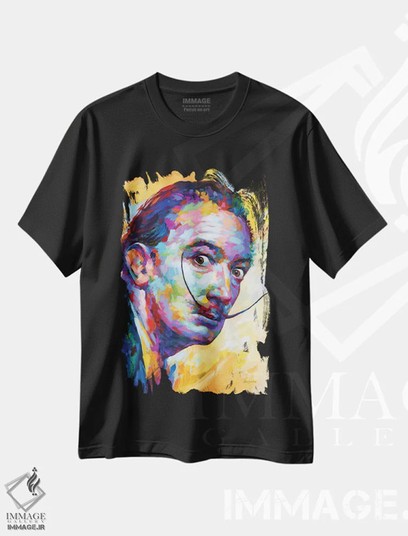 تیشرت مشکی طرح دار دالی، هنر فاخر معاصر اثر لئون دوونیس | immage.ir