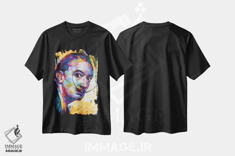 تیشرت مشکی طرح دار دالی، هنر فاخر معاصر اثر لئون دوونیس | immage.ir