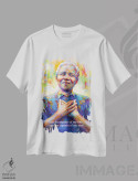 تیشرت سفید طرح دار نلسون ماندلا ۲، هنر آمریکایی آفریقایی تبار اثر لئون دوونیس | immage.ir