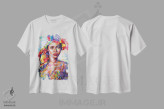 تیشرت سفید طرح دار ریحانا، هنر فاخر معاصر اثر لئون دوونیس | فروشگاه ایماژ
