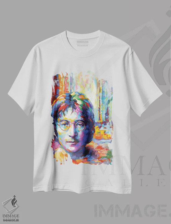 تیشرت سفید طرح دار لِنون، هنر فاخر معاصر اثر لئون دوونیس | immage.ir