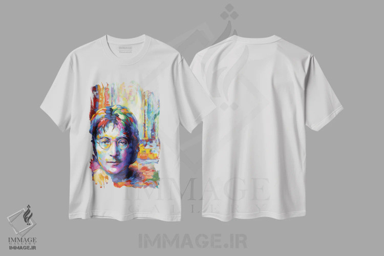 تیشرت سفید طرح دار لِنون، هنر فاخر معاصر اثر لئون دوونیس | immage.ir