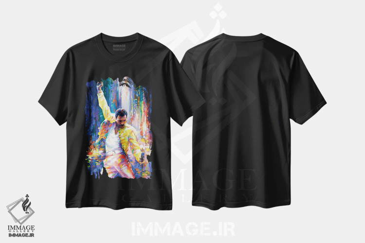 تیشرت مشکی طرح دار فردی مرکوری، هنر فاخر معاصر اثر لئون دوونیس | immage.ir