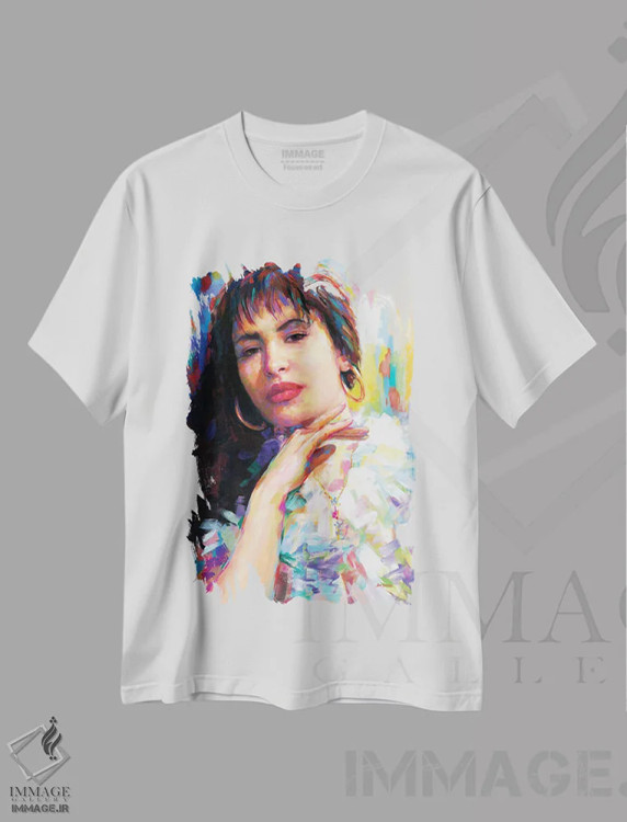 تیشرت سفید طرح دار سلنا، هنر فاخر معاصر اثر لئون دوونیس | immage.ir