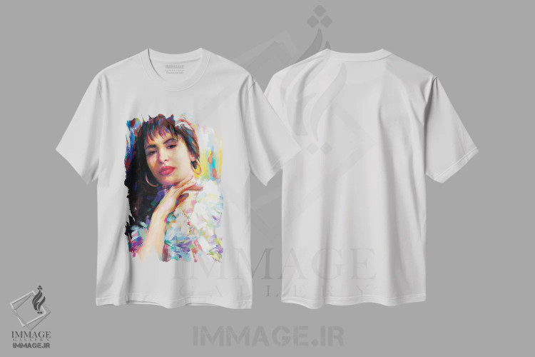 تیشرت سفید طرح دار سلنا، هنر فاخر معاصر اثر لئون دوونیس | immage.ir