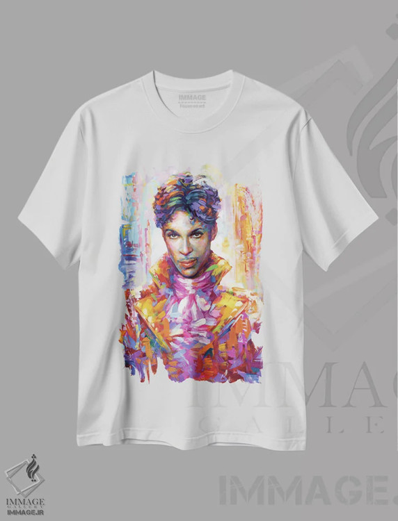 تیشرت سفید طرح دار پرنس ۳، هنر فاخر معاصر اثر لئون دوونیس | immage.ir