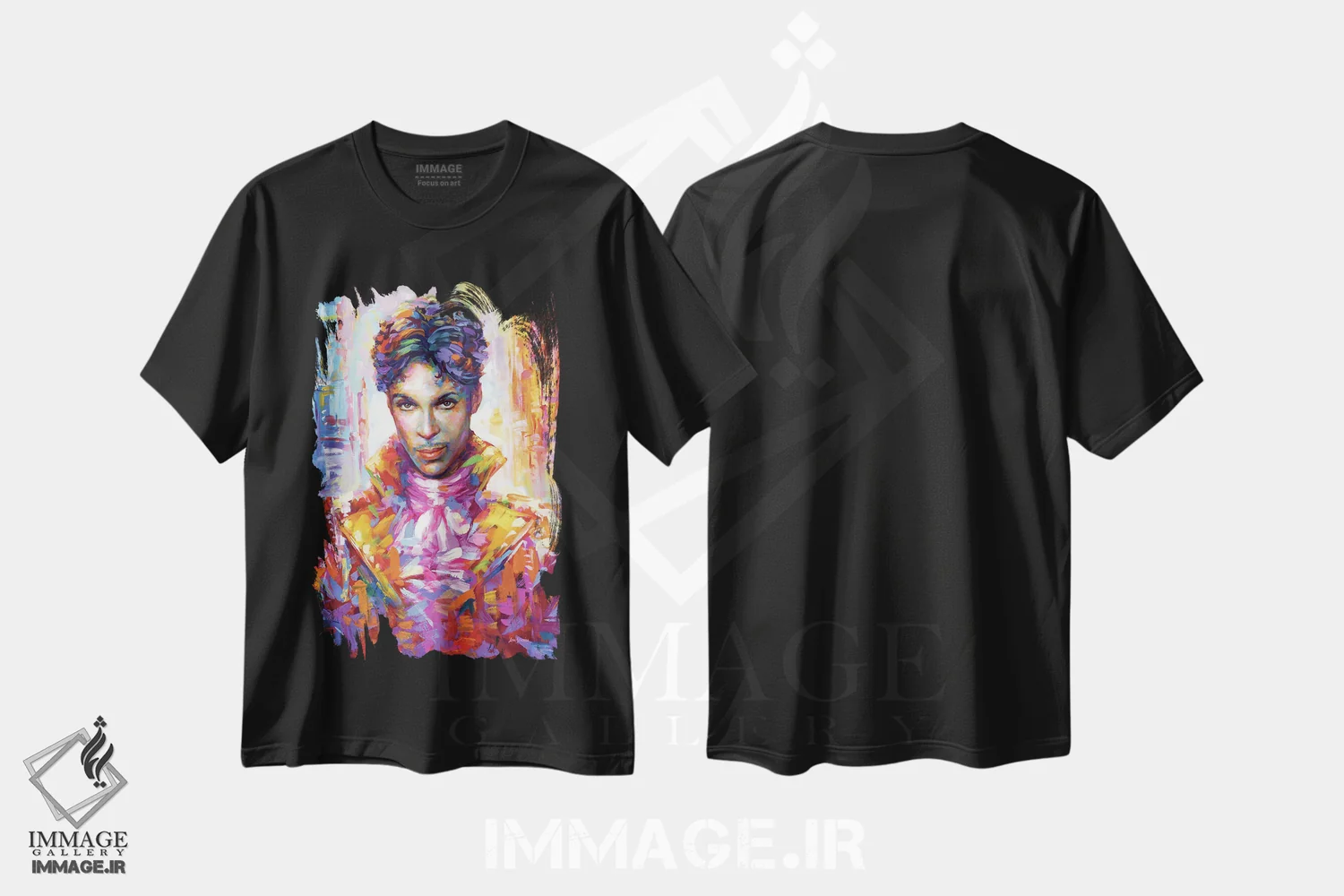 تیشرت مشکی طرح دار پرنس ۳، هنر فاخر معاصر اثر لئون دوونیس | فروشگاه ایماژ