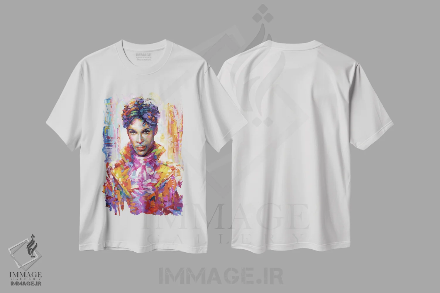 تیشرت سفید طرح دار پرنس ۳، هنر فاخر معاصر اثر لئون دوونیس | immage.ir