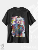 تیشرت مشکی طرح دار مرلین مونرو ۶، هنر فاخر معاصر اثر لئون دوونیس | immage.ir