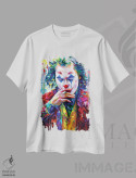 تیشرت سفید طرح دار جوکر ۲، هنر فاخر معاصر اثر لئون دوونیس | immage.ir