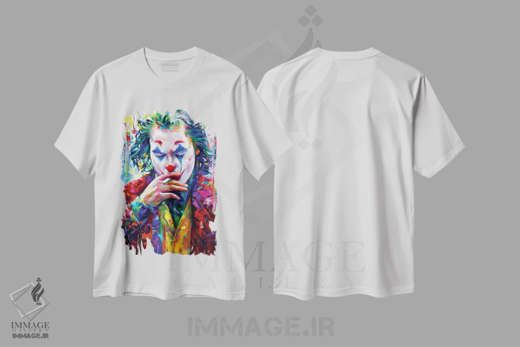 تیشرت سفید طرح دار جوکر ۲، هنر فاخر معاصر اثر لئون دوونیس | immage.ir
