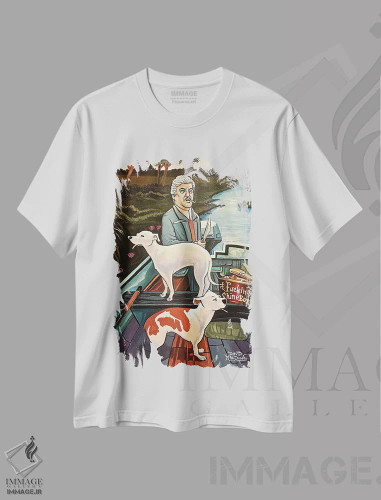 تیشرت سفید طرح دار بیلی بتس، مدیوم اثر دیو مک داول | فروشگاه ایماژ
