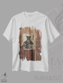تیشرت سفید طرح دار احیای آثار باستانی ۱، دکور آفریقایی اثر ماریا دونوان | فروشگاه ایماژ