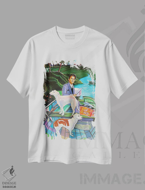 تیشرت سفید طرح دار جعبه واکس، مدیوم اثر دیو مک داول | immage.ir