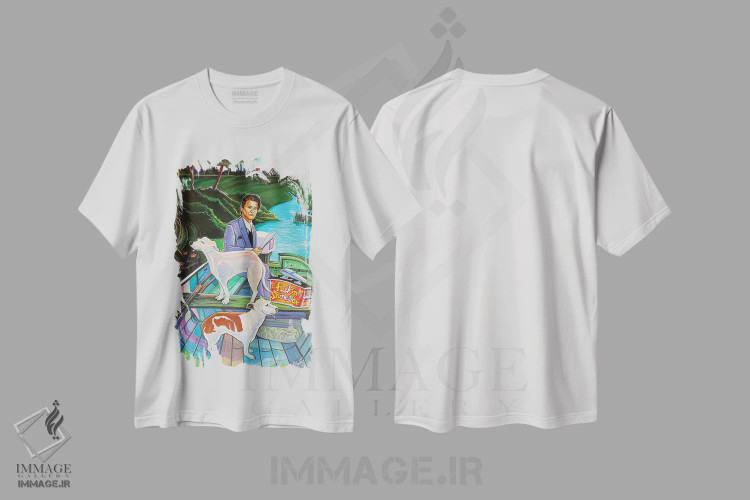 تیشرت سفید طرح دار جعبه واکس، مدیوم اثر دیو مک داول | immage.ir