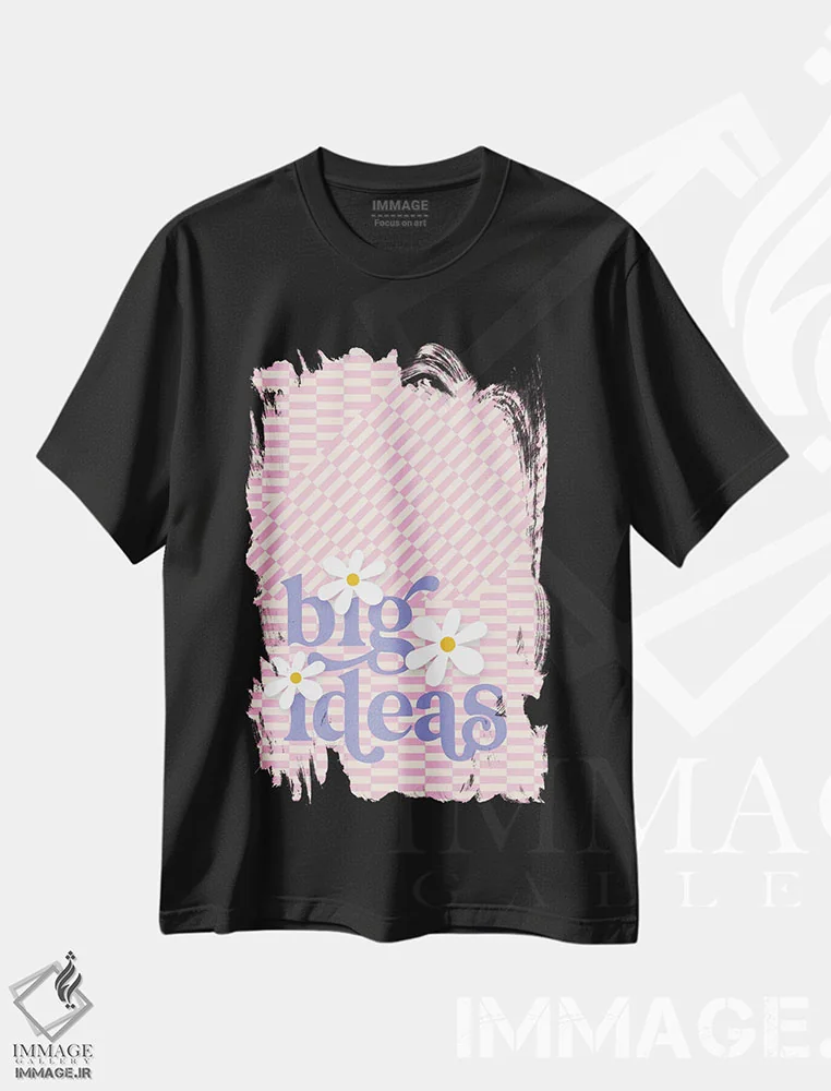 تیشرت مشکی طرح دار ایده های بزرگ، تزئینی اثر دومینیک واری | immage.ir