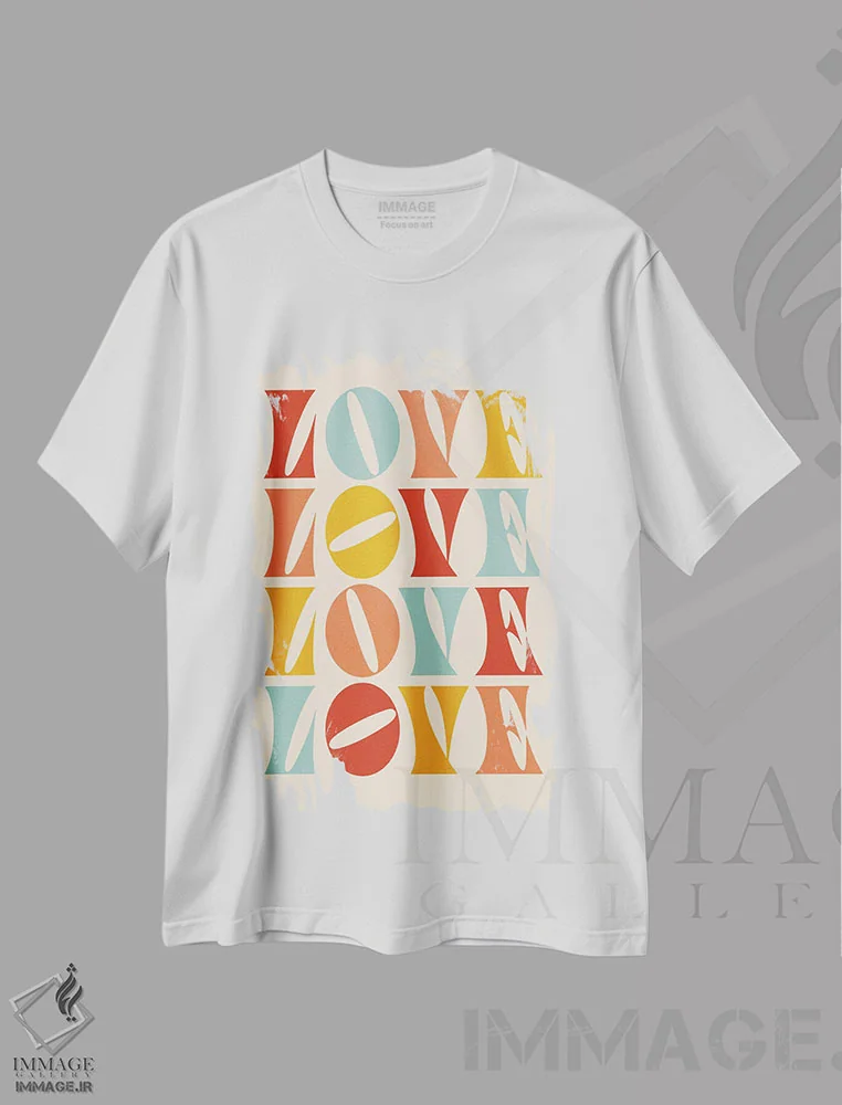 تیشرت سفید طرح دار عشق عشق عشق، تزئینی اثر دومینیک واری | immage.ir