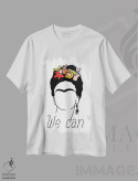 تیشرت سفید طرح دار فریدا، ما می توانیم، هنر دیجیتال اثر دومینیک واری | immage.ir