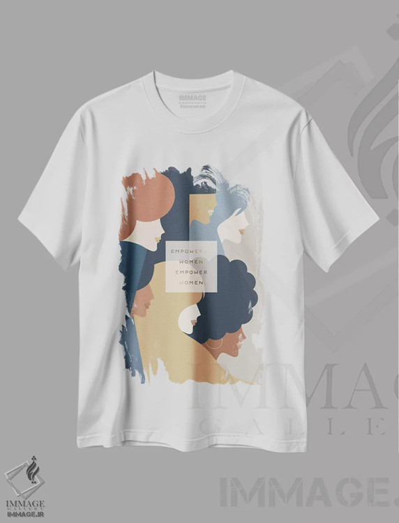 تیشرت سفید طرح دار قدرت دختران، زن توانمند، هنر آمریکایی آفریقایی تبار اثر دومینیک واری | فروشگاه ایماژ