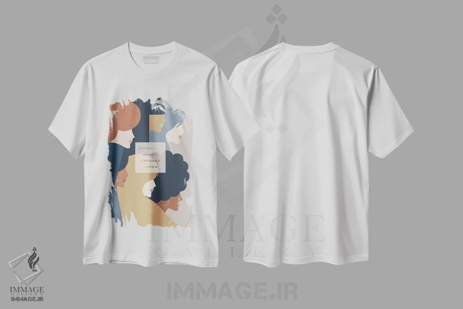 تیشرت سفید طرح دار قدرت دختران، زن توانمند، هنر آمریکایی آفریقایی تبار اثر دومینیک واری | فروشگاه ایماژ
