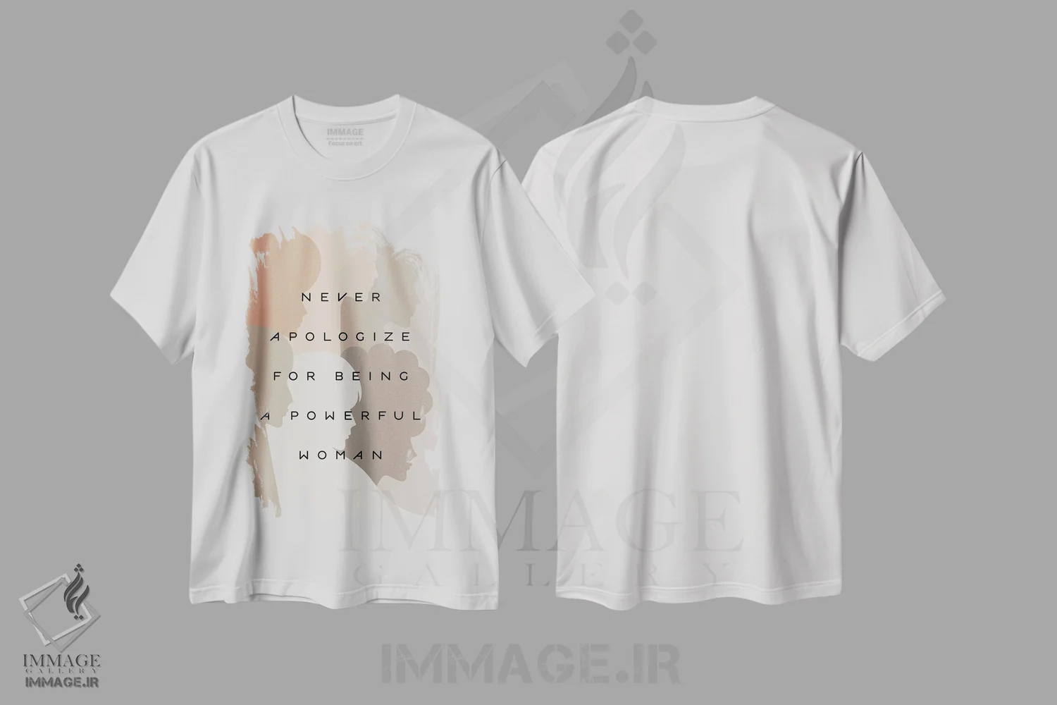 تیشرت سفید طرح دار قدرت دختران، هرگز عذرخواهی نکن، هنر آمریکایی آفریقایی تبار اثر دومینیک واری | immage.ir