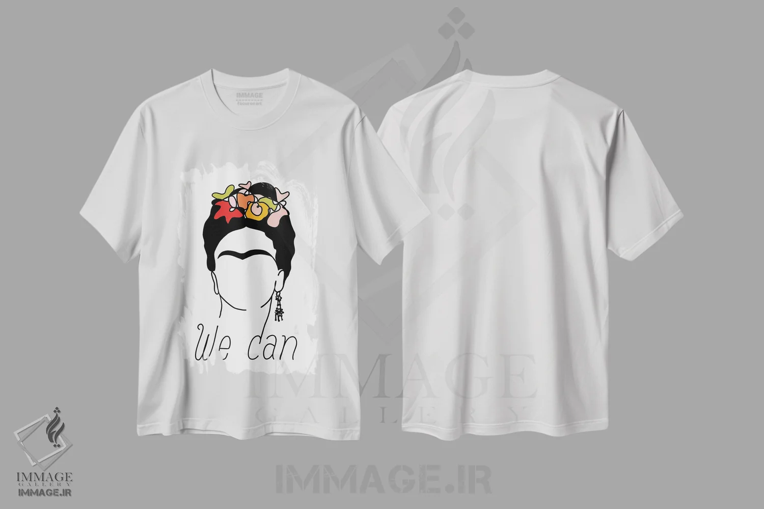 تیشرت سفید طرح دار فریدا، ما می توانیم، هنر دیجیتال اثر دومینیک واری | immage.ir