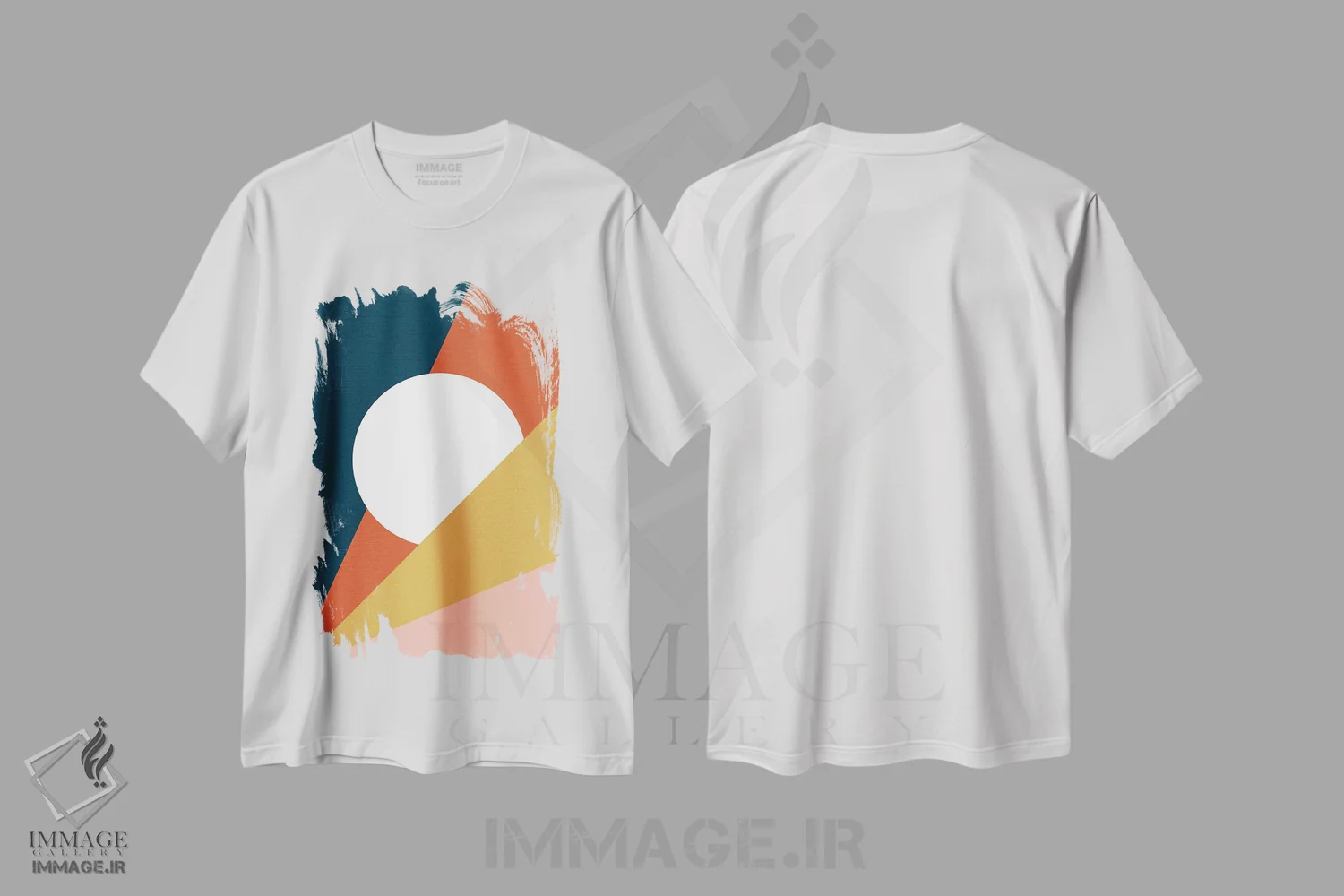 تیشرت سفید طرح دار سی ینا مدرن میان قرن ۱، آبستره اثر دومینیک واری | فروشگاه ایماژ