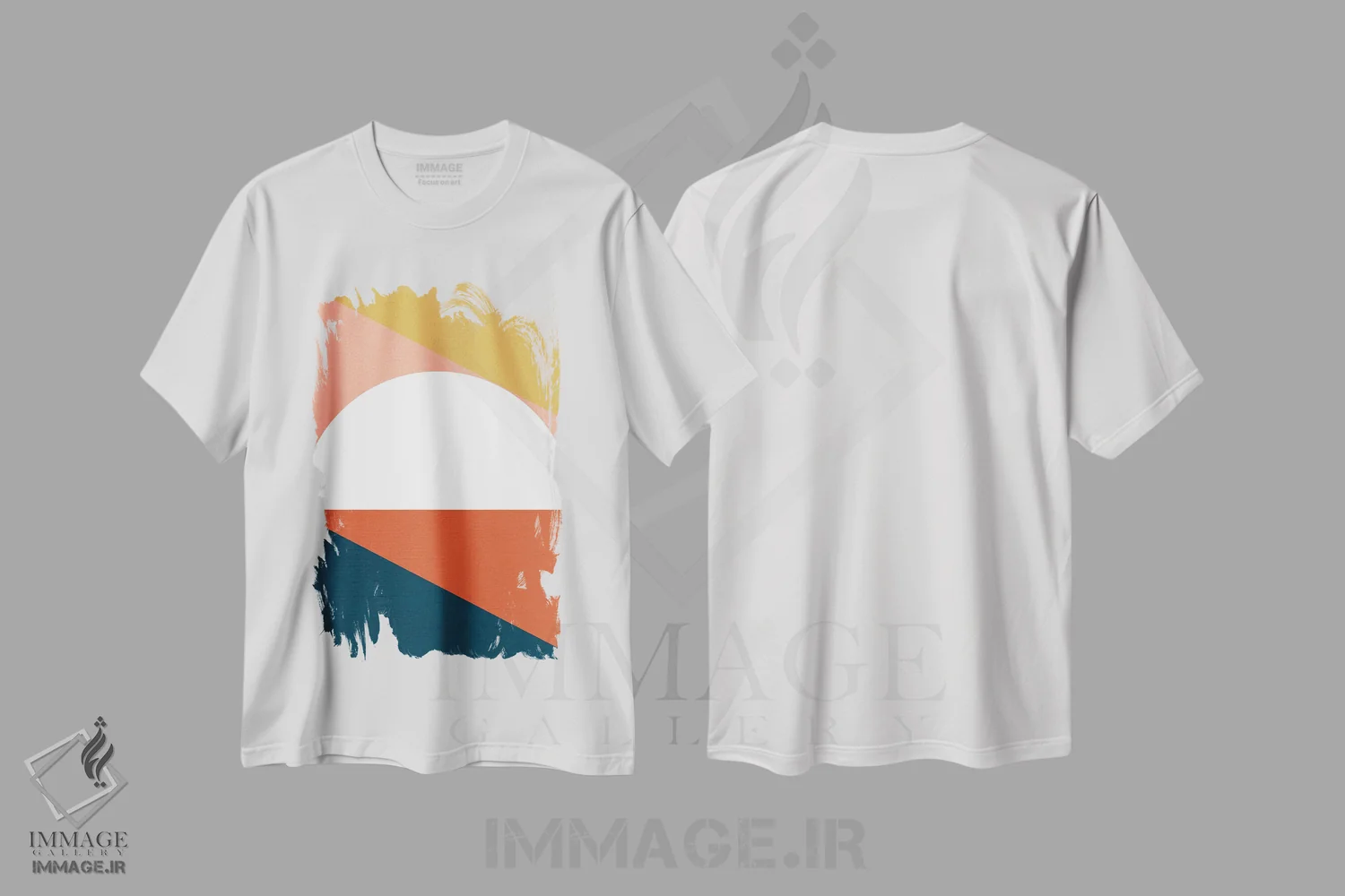 تیشرت سفید طرح دار سی ینا مدرن میان قرن ۳، آبستره اثر دومینیک واری | immage.ir