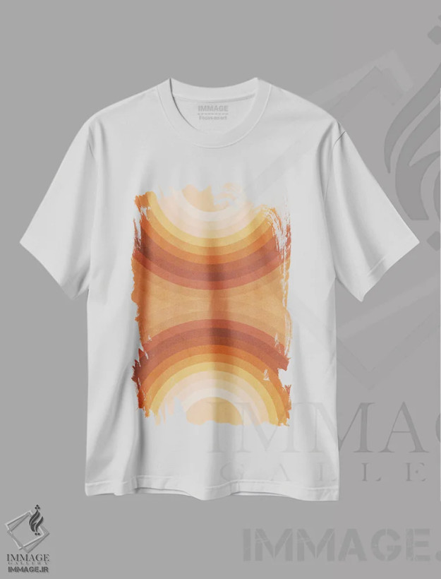 تیشرت سفید طرح دار هندسهٔ مدرن میان قرن ۷، آبستره اثر دومینیک واری | فروشگاه ایماژ