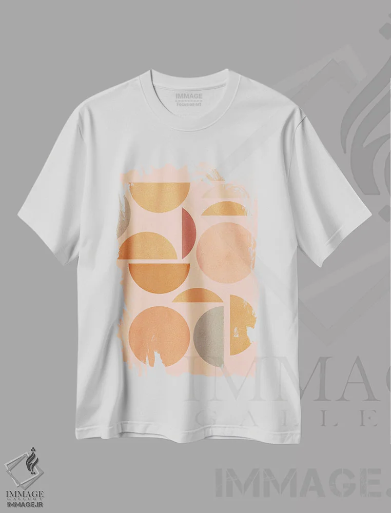 تیشرت سفید طرح دار هندسهٔ مدرن میان قرن ۸ اثر دومینیک واری | immage.ir