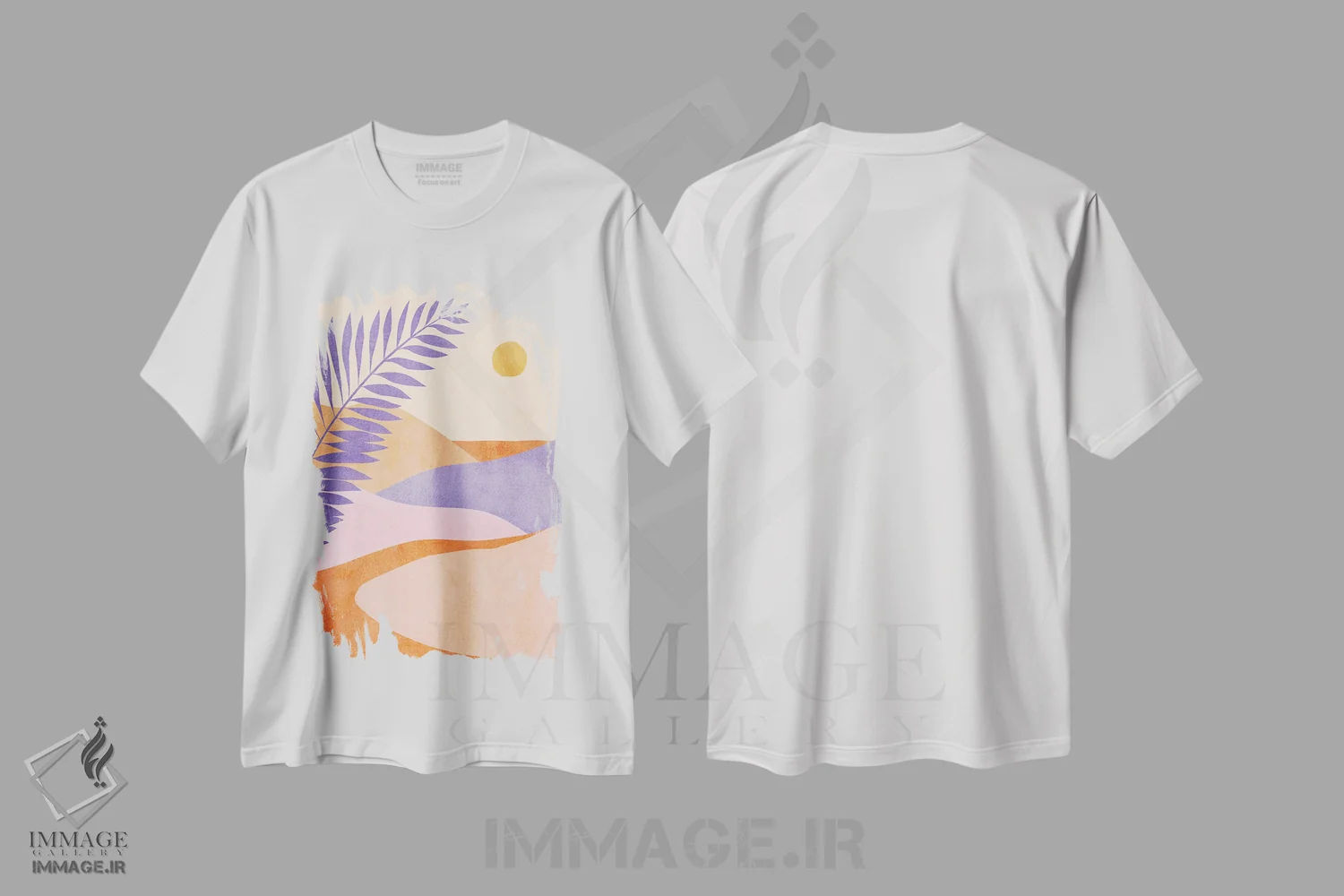 تیشرت سفید طرح دار تابستان گرمسیری مدرن میان قرن ۴، آبستره اثر دومینیک واری | immage.ir