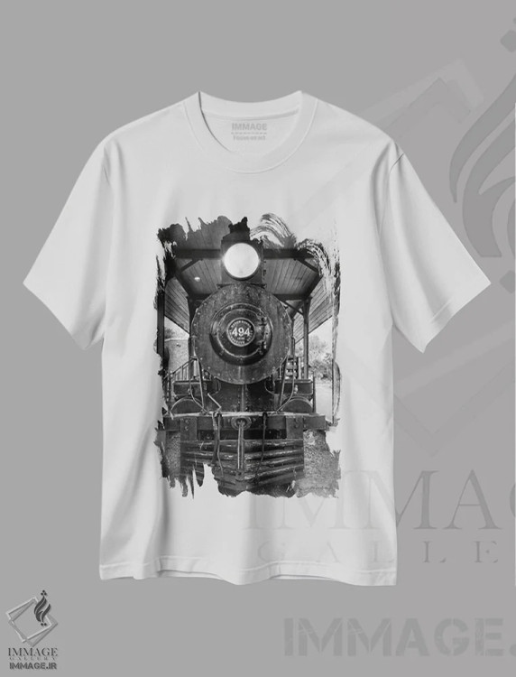 تیشرت سفید طرح دار قطار کلاسیک ۱، مدیوم اثر دبرا ون سوارینجن | immage.ir