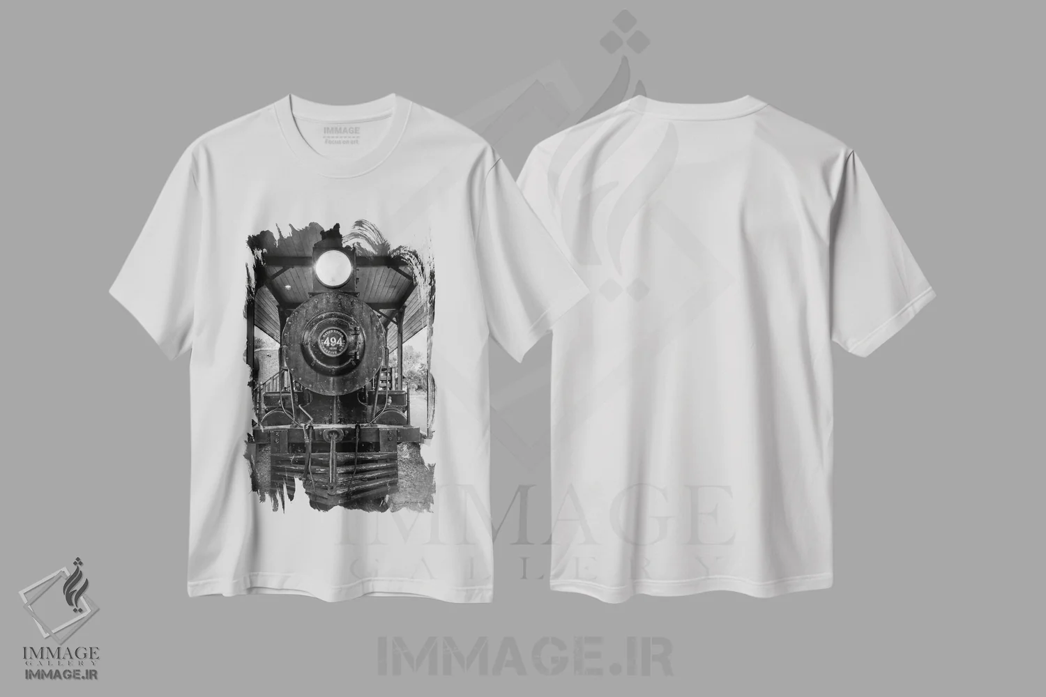 تیشرت سفید طرح دار قطار کلاسیک ۱، مدیوم اثر دبرا ون سوارینجن | immage.ir