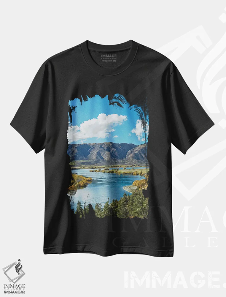 تیشرت مشکی طرح دار آثار دیوید وال - immage.ir
