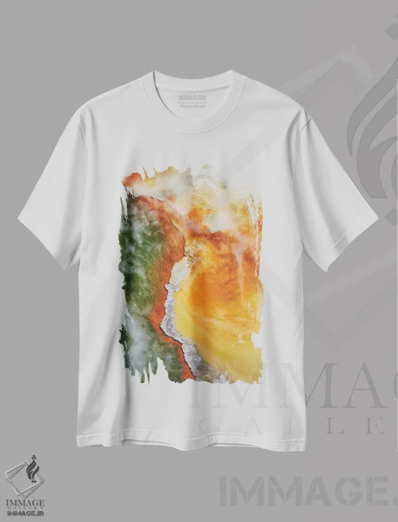 تیشرت سفید طرح دار آثار دیوید وال - immage.ir