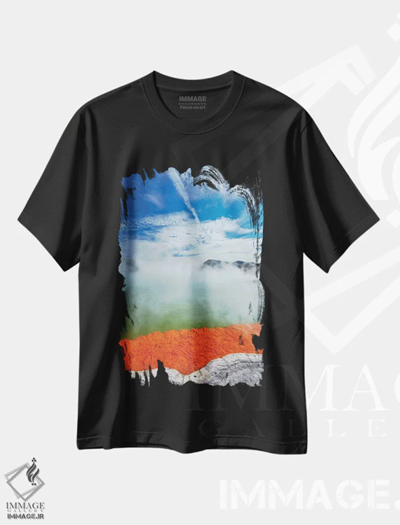 تیشرت مشکی طرح دار آثار دیوید وال - immage.ir
