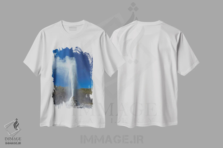 تیشرت سفید طرح دار آثار دیوید وال - immage.ir