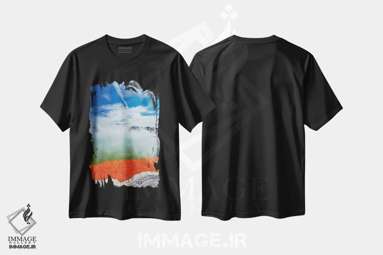 تیشرت مشکی طرح دار آثار دیوید وال - immage.ir