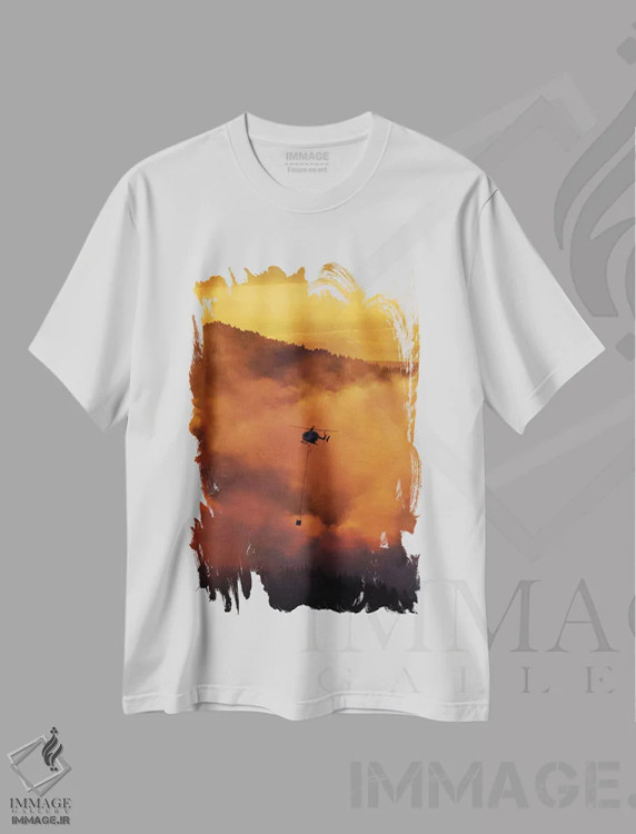 تیشرت سفید طرح دار آثار دیوید وال - immage.ir