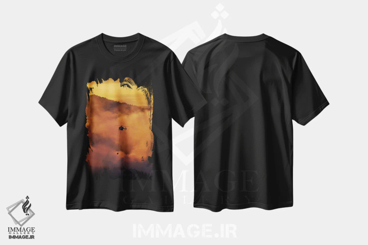 تیشرت مشکی طرح دار آثار دیوید وال - فروشگاه ایماژ