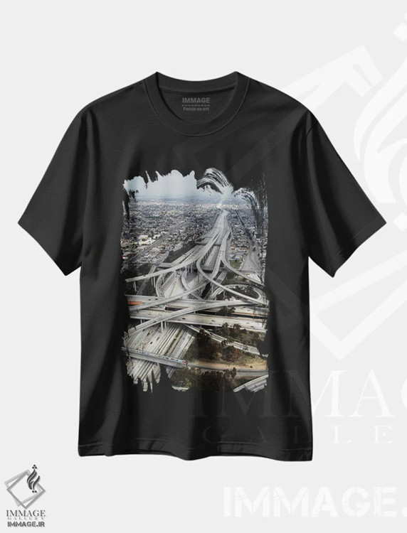 تیشرت مشکی طرح دار آثار دیوید وال - immage.ir