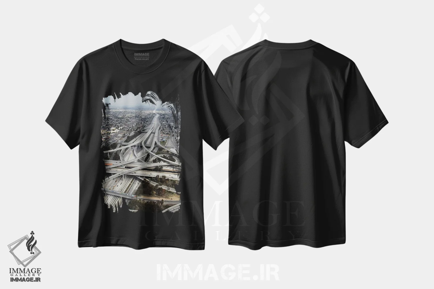 تیشرت مشکی طرح دار آثار دیوید وال - immage.ir