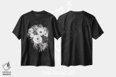 تیشرت مشکی طرح دار طرح گل سیاه و سفید، هنر تزئینی سیاه و سفید اثر داگوود پورتفولیو | immage.ir