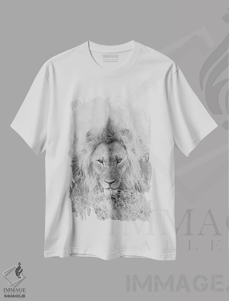 تیشرت سفید طرح دار پنهان شدن، عکاسی سیاه و سفید اثر دیوید وولَن | immage.ir