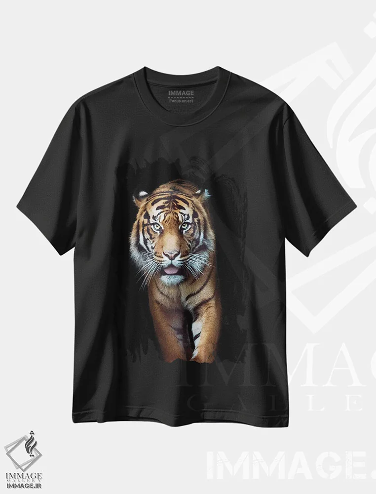 تیشرت مشکی طرح دار هوتان، هنر فاخر معاصر اثر دیوید وولَن | immage.ir