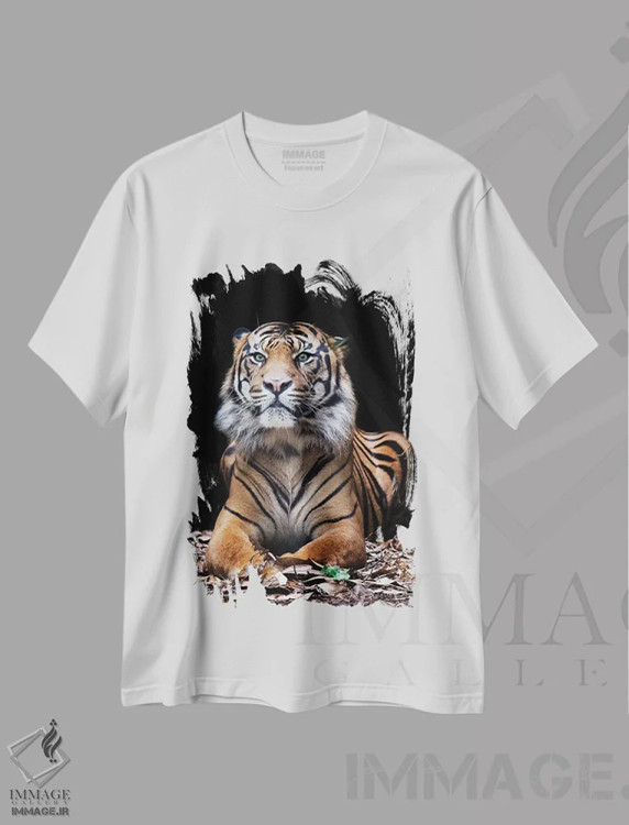 تیشرت سفید طرح دار هوتان، هنر فاخر معاصر اثر دیوید وولَن | immage.ir