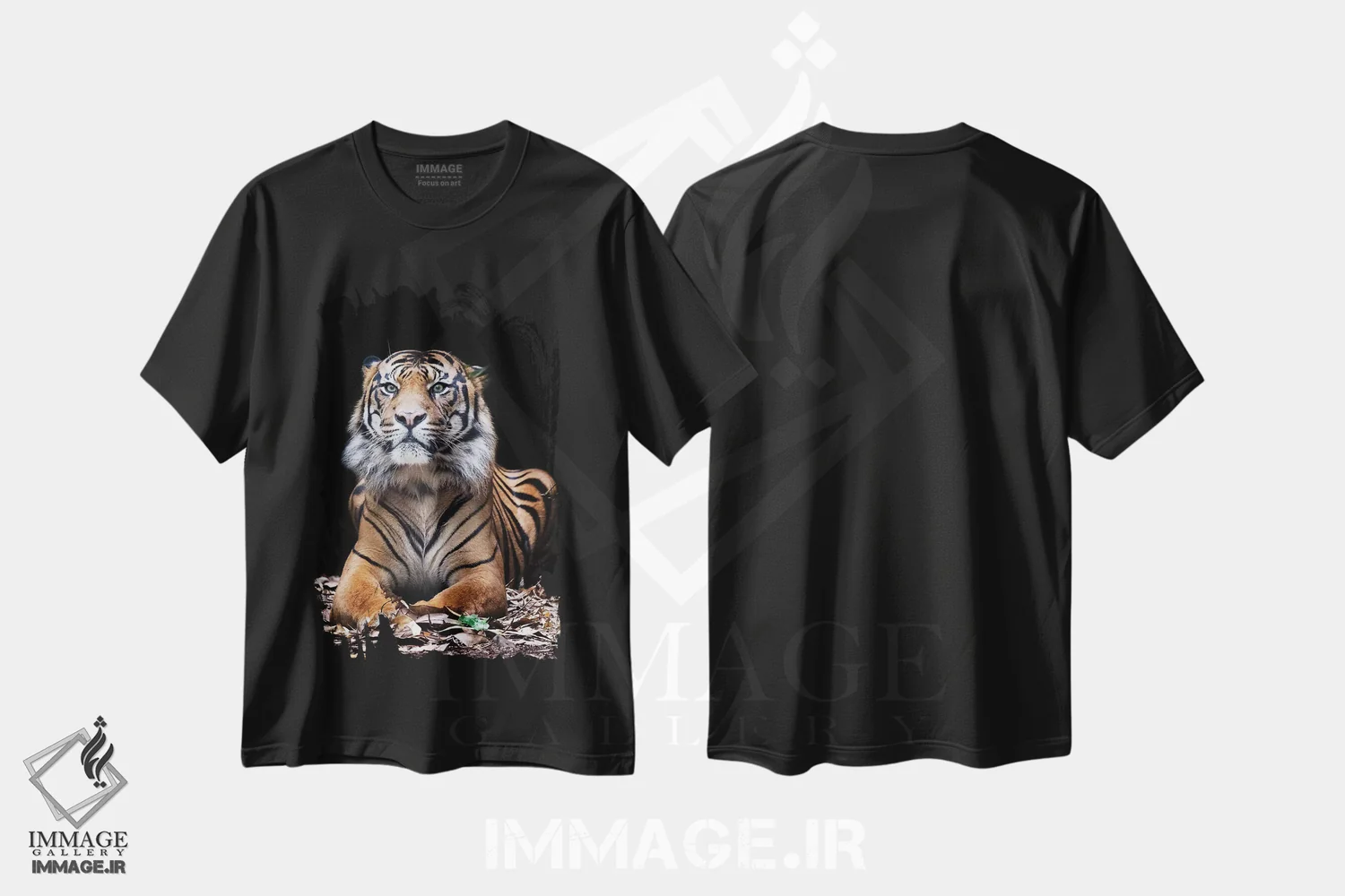 تیشرت مشکی طرح دار هوتان، هنر فاخر معاصر اثر دیوید وولَن | فروشگاه ایماژ