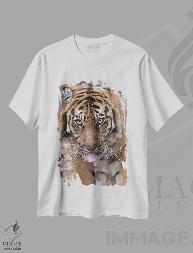 تیشرت سفید طرح دار ایندرا، هنر فاخر معاصر اثر دیوید وولَن | فروشگاه ایماژ