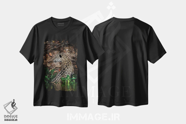 تیشرت مشکی طرح دار جاگوار، هنر فاخر معاصر اثر دیوید وولَن | فروشگاه ایماژ