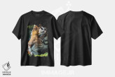 تیشرت مشکی طرح دار ببر بنگال در حال خواب، هنر فاخر معاصر اثر دیوید وولَن | فروشگاه ایماژ